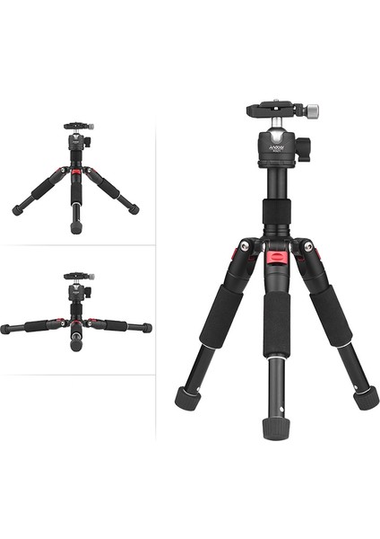 K521 Mini Top Başlı Taşınabilir 5 Bölümlü Uzatılabilir Tripod