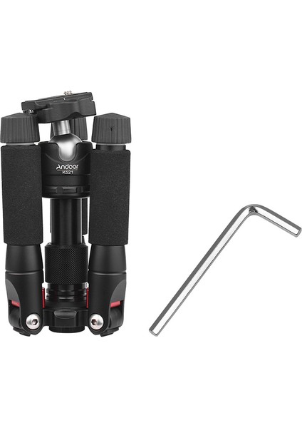 K521 Mini Top Başlı Taşınabilir 5 Bölümlü Uzatılabilir Tripod