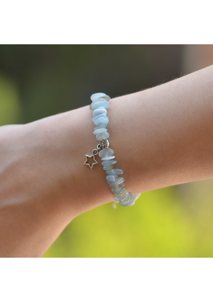 Akuamarin Taşı Şekilsiz Bileklik