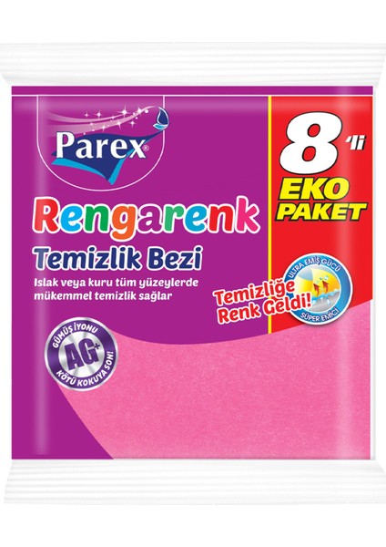 Rengarenk Temizlik Bezi 8'li Paket