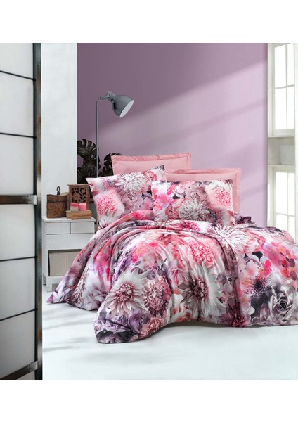 Menderes Home Lanotte Soft Flower Saten Tek Kişilik Nevresim Takımı