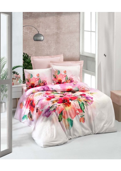 Menderes Home Lanotte Flower Saten Tek Kişilik Nevresim Takımı