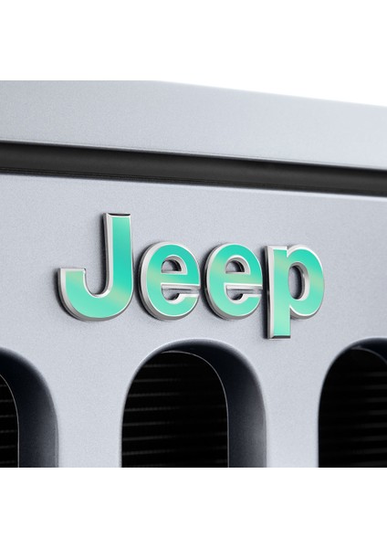 Jeep Wrangler 2015 - 2018 Ön Jeep Amblem Sticker (Mavi Mercan)