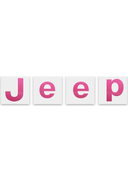 Jeep Wrangler 2015 - 2018 Ön Jeep Amblem Sticker (Pembe)