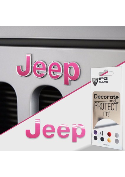 Jeep Wrangler 2015 - 2018 Ön Jeep Amblem Sticker (Pembe)