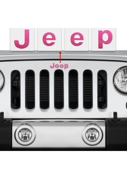 Jeep Wrangler 2015 - 2018 Ön Jeep Amblem Sticker (Pembe)