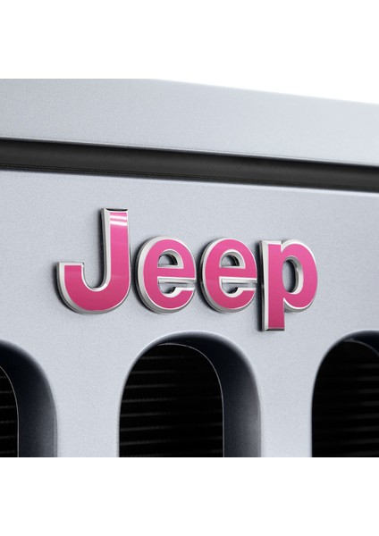 Jeep Wrangler 2015 - 2018 Ön Jeep Amblem Sticker (Pembe)