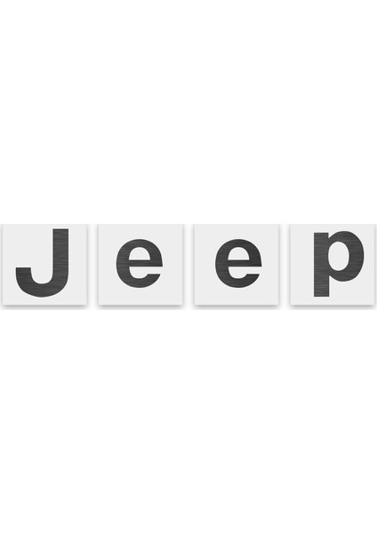 Jeep Wrangler 2015 - 2018 Ön Jeep Amblem Sticker (Fırçalanmış Koyu Aluminyum)