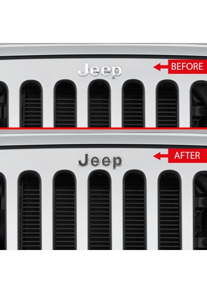 Jeep Wrangler 2015 - 2018 Ön Jeep Amblem Sticker (Fırçalanmış Koyu Aluminyum) modelleri