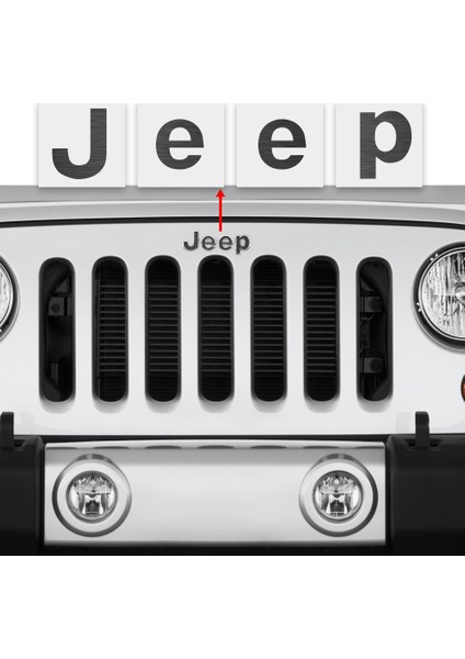 Jeep Wrangler 2015 - 2018 Ön Jeep Amblem Sticker (Fırçalanmış Koyu Aluminyum) fırsatları
