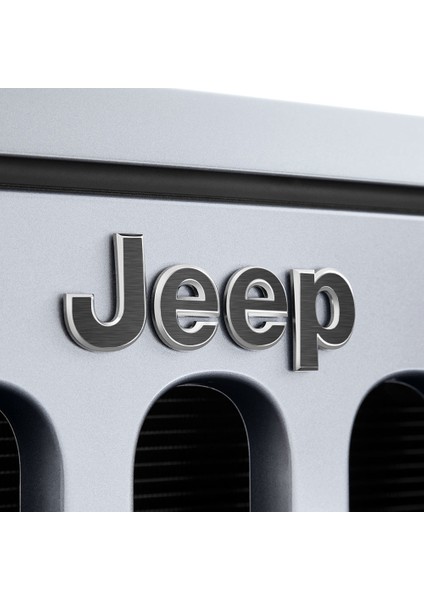 Jeep Wrangler 2015 - 2018 Ön Jeep Amblem Sticker (Fırçalanmış Koyu Aluminyum) indirimleri
