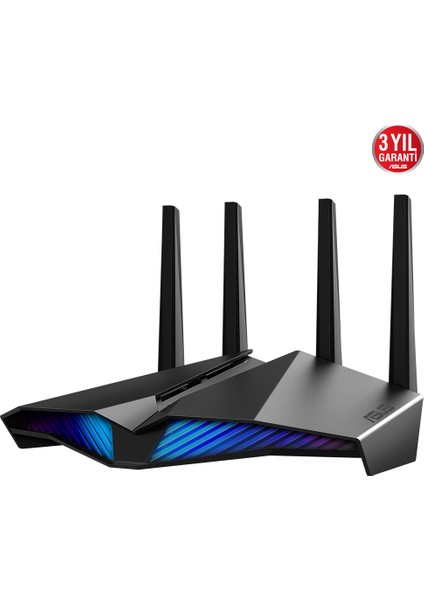 ASUS RT-AX82U WIFI6 Dual Band Gaming Extendable Router-Aura RGB-Mobile Gaming Mod-Gaming  Port-4G 5G Mobile Tethering-AiProtection