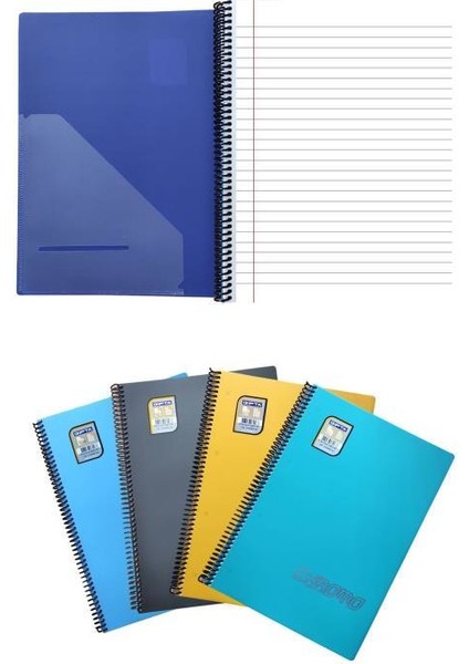 Chromo Spiralli Pp Kapak A4 Çizgili Defter 140 Yp 4'lü