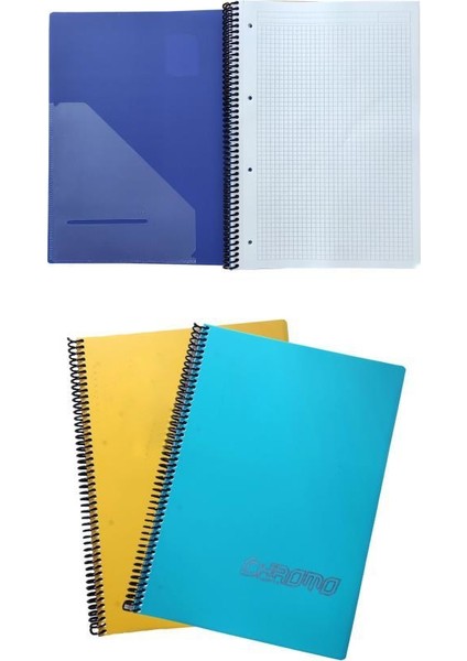 Chromo Spiralli Pp Kapak Defter A4 Kareli 60 Yaprak 2'li