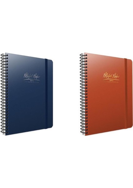Metal Notes Spiralli Plastik Kapak 17X24 80 Yp. Çizgili Defter 2'li