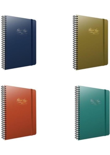 Metal Notes Spiralli Plastik Kapak 17X24 80 Yp. Çizgili Defter 4'lü