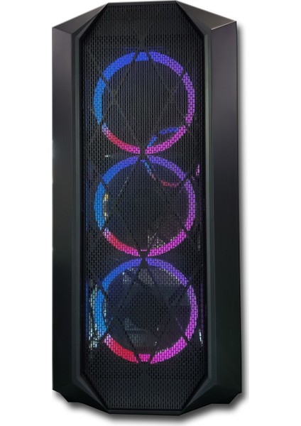 Orkinos Mesh Panel Dikey Ekran Kartı Takılabilen 4 RGB Fanlı mATX Bilgisayar Kasası