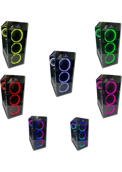 Albatros 4 RGB Fan Tamperli Cam mATX Bilgisayar Kasası