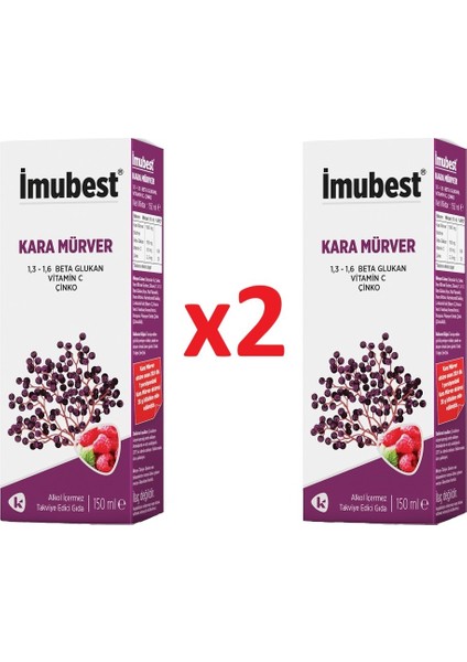 Imubest Beta Glukan Kara Mürver Şurup 2X150 ml