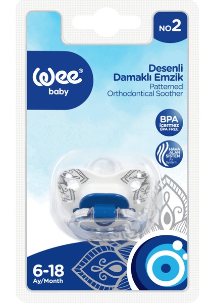 Klasik Desenli Damaklı Emzik No:2 - Nazar Boncuğu