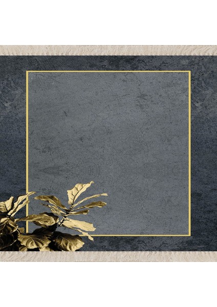 Gold Altın Sarısı Yaprak Desenli Gold Çerçeveli Dijital Baskı Yıkanabilir Modern Salon Halı Yolluk fiyatları