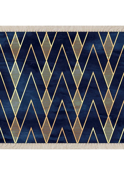 Gold Geometrik Zigzag Çizgili Üçgen Desenli Dijital Baskı Yıkanabilir Modern Salon Halı ve Yolluk fiyatları