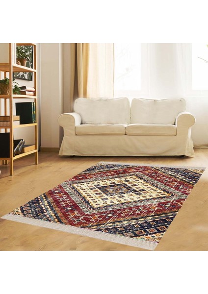 Kilim Desenli Etnik Dijital Baskı Yıkanabilir Otantik Salon Halı ve Yolluk