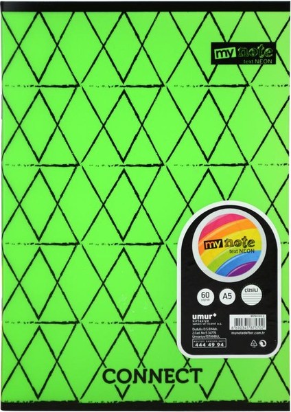 Text Neon Defter Çizgili A5 60 Yaprak