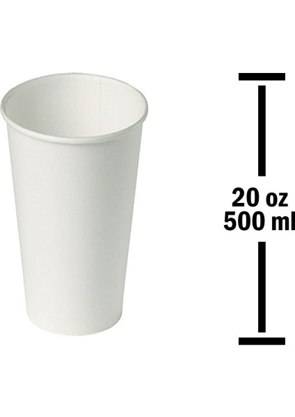 Kağıt Bardak 20 Oz 500 ml 50'li Paket