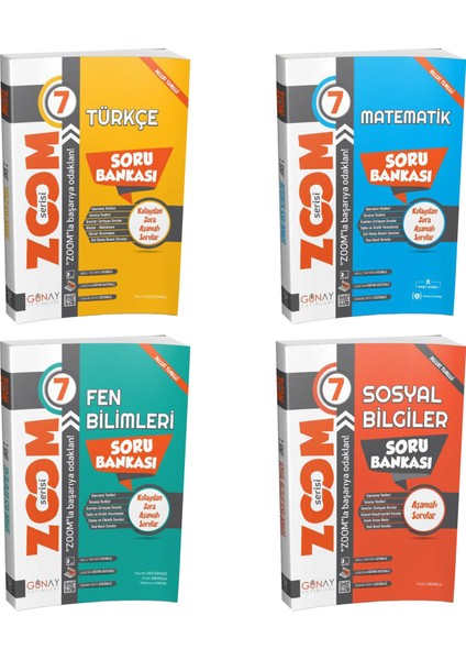 Gün&Ay Yayınları 7. Sınıf Zoom Türkçe Matematik Fen Bilimleri ve Sosyal Bilgiler Soru Bankası