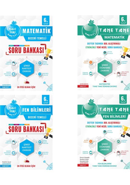 6. Sınıf Matematik ve Fen Bilimleri Soru Bankası ve Defter Tadında Tane Tane