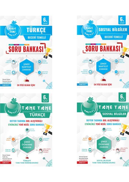 6. Sınıf Türkçe ve Sosyal Bilgiler Soru Bankası ve Defter Tadında Tane Tane