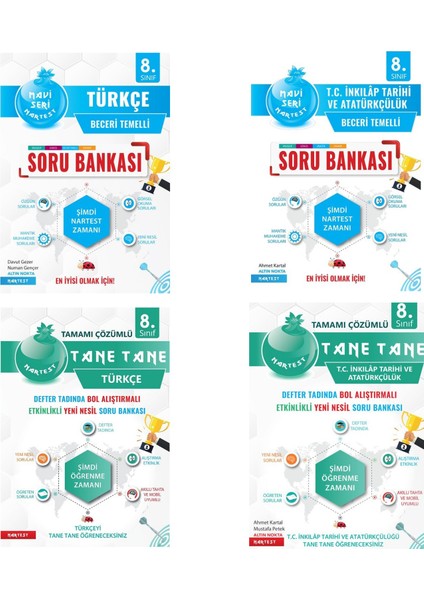 8. Sınıf Türkçe ve İnkılap Tarihi Soru Bankası ve Defter Tadında Tane Tane