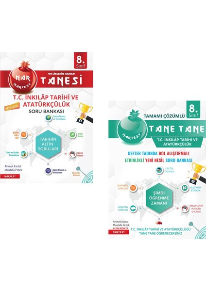 8. Sınıf Nar Tanesi İnkılap Tarihi Soru Bankası ve Defter Tadında Tane Tane