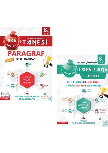 8. Sınıf Nar Tanesi Paragraf Altın Sorular ve Türkçe Defter Tadında Tane Tane