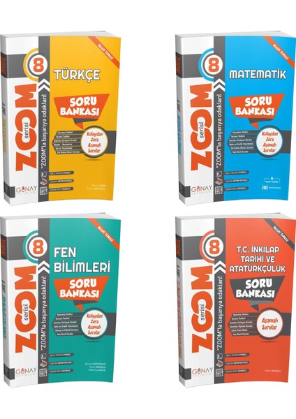 Gün&Ay Yayınları LGS 8. Sınıf Zoom Türkçe Matematik Fen Bilimleri ve Inkılap Tarihi Soru Bankası