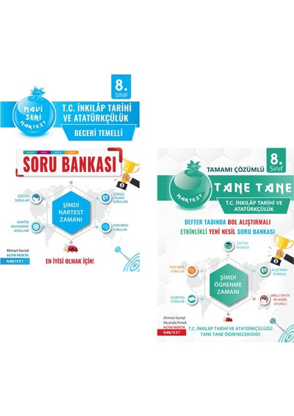 Nartest Yayınevi 8. Sınıf İnkılap Tarihi Soru Bankası ve Defter Tadında Tane Tane