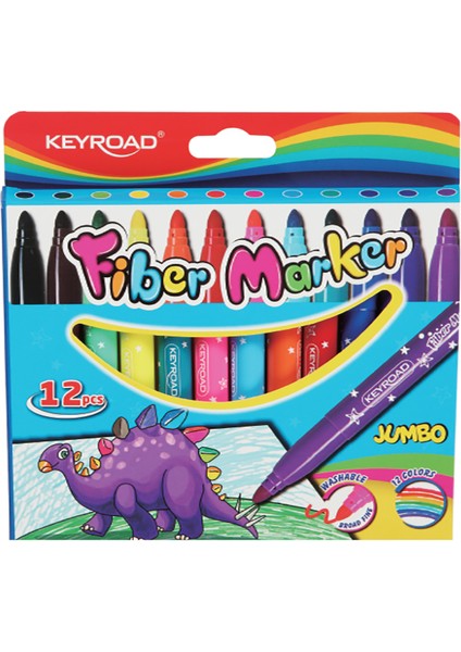 Jumbo Fiber Marker Keçeli 12'li
