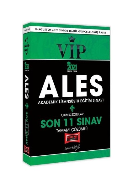 ALES VIP Son 11 Sınav Tamamı Çözümlü Çıkmış Sorular