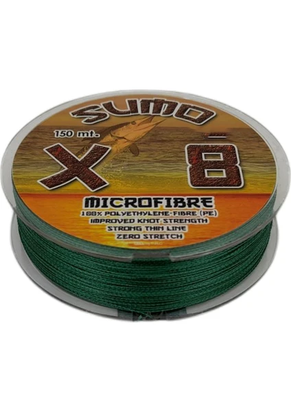 Sumo X8 Ip Misina 150M Polietilen Micro Fiber Ip Misina Yeşil