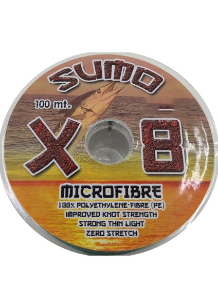 Sumo X8 Ip Misina 100M Polietilen Micro Fiber Ip Misina Yeşil