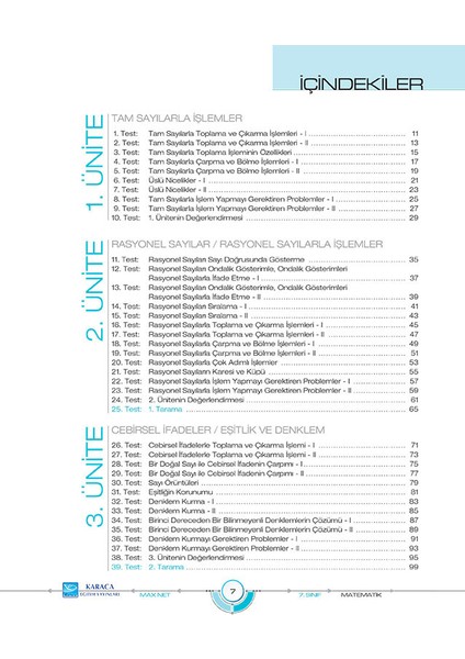 Maxnet 7. Sınıf Matematik Soru Kitabı