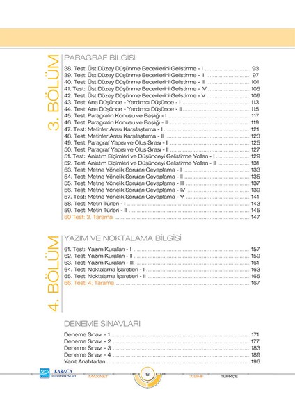 Maxnet 7. Sınıf Türkçe Soru Kitabı