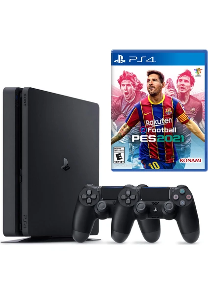 Playstation 4 Slim + 2.Dualshock + PS4 Pes 2021