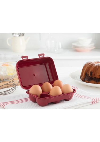 Quotidien 6'lı Yumurta Saklama Kabı - Carmen Kırmızı