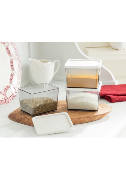 Quotidien Saklama Kabı Set - Soft Ekru