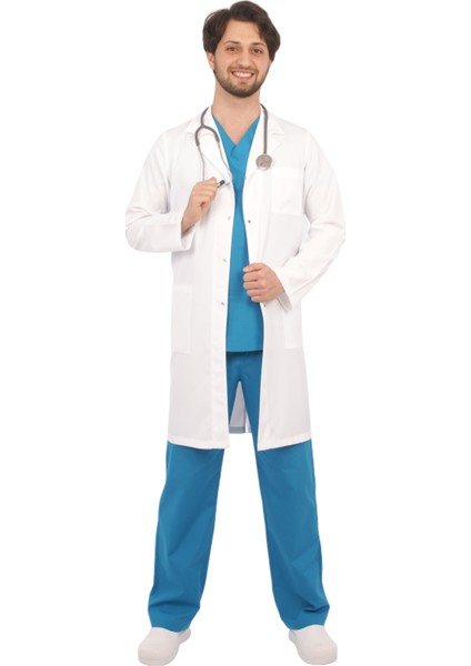 Doktor Erkek Yaka Beyaz Önlük Uzun Kol Uzun Boy Uniforma modelleri