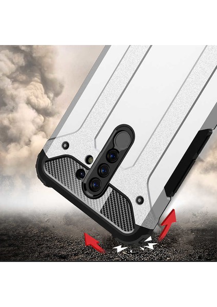 Xiaomi Redmi 9 Kılıf Çift Katmanlı Darbe Emici Crash Tank Kılıf Siyah fiyatları