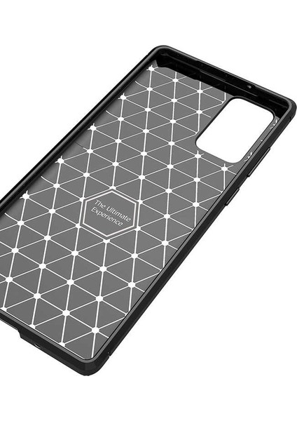 Samsung Galaxy Note 20 Kılıf Karbon Desenli Lux Negro Silikon Siyah + Tam Kaplayan 3D Cam Ekran Koruyucu