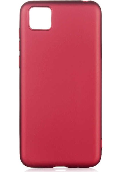 Huawei Y5P Kılıf Mat Premium Silikon Kılıf Bordo + Cam Ekran Koruyucu